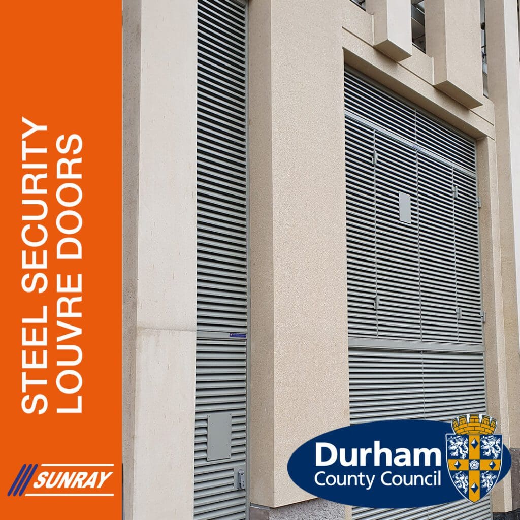 Steel Security Louvre Doorsets for Durham County Council.
